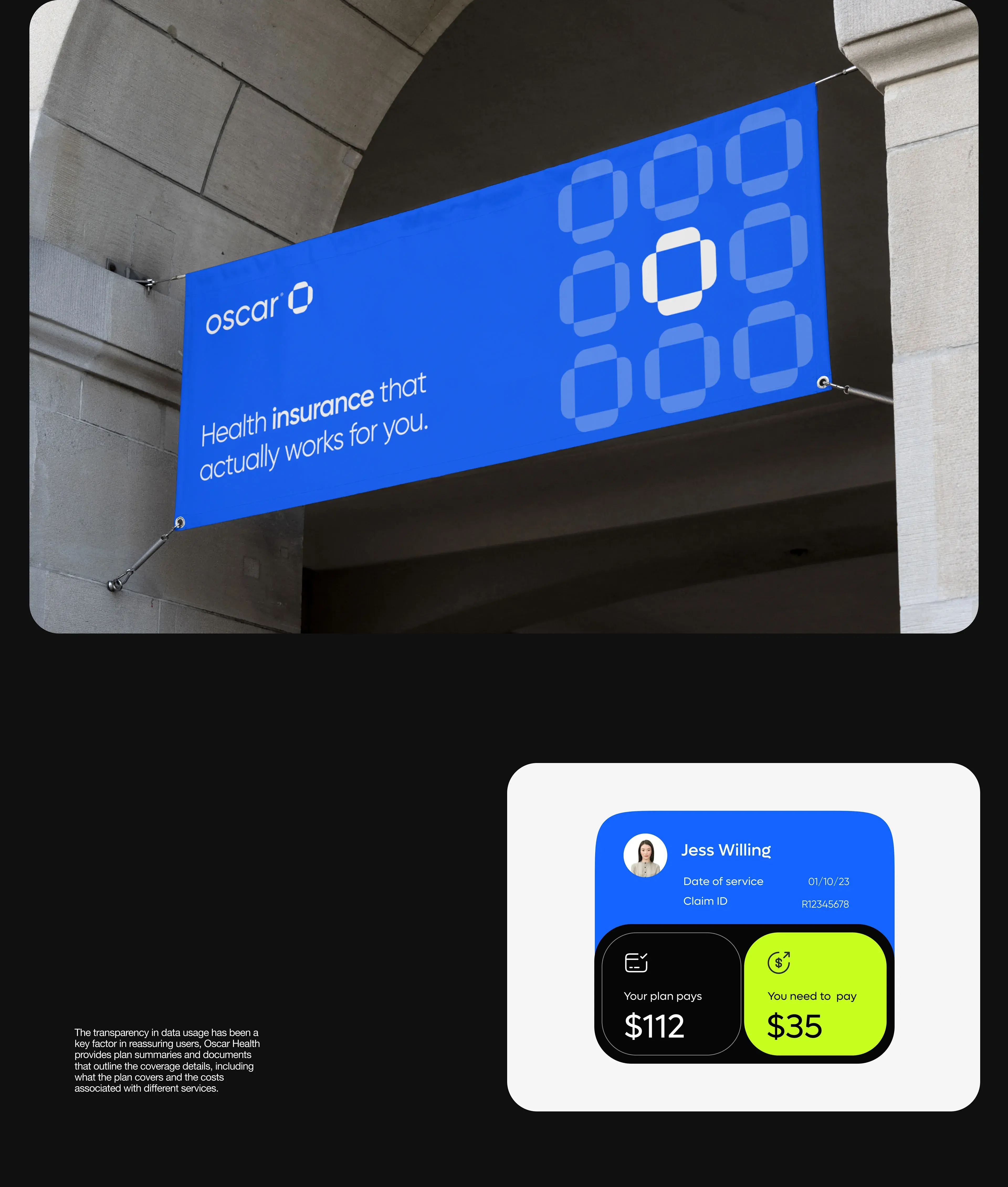 Screenshot of the Oscar Health mobile app interface. Screenshot of the Oscar Health mobile app interface.