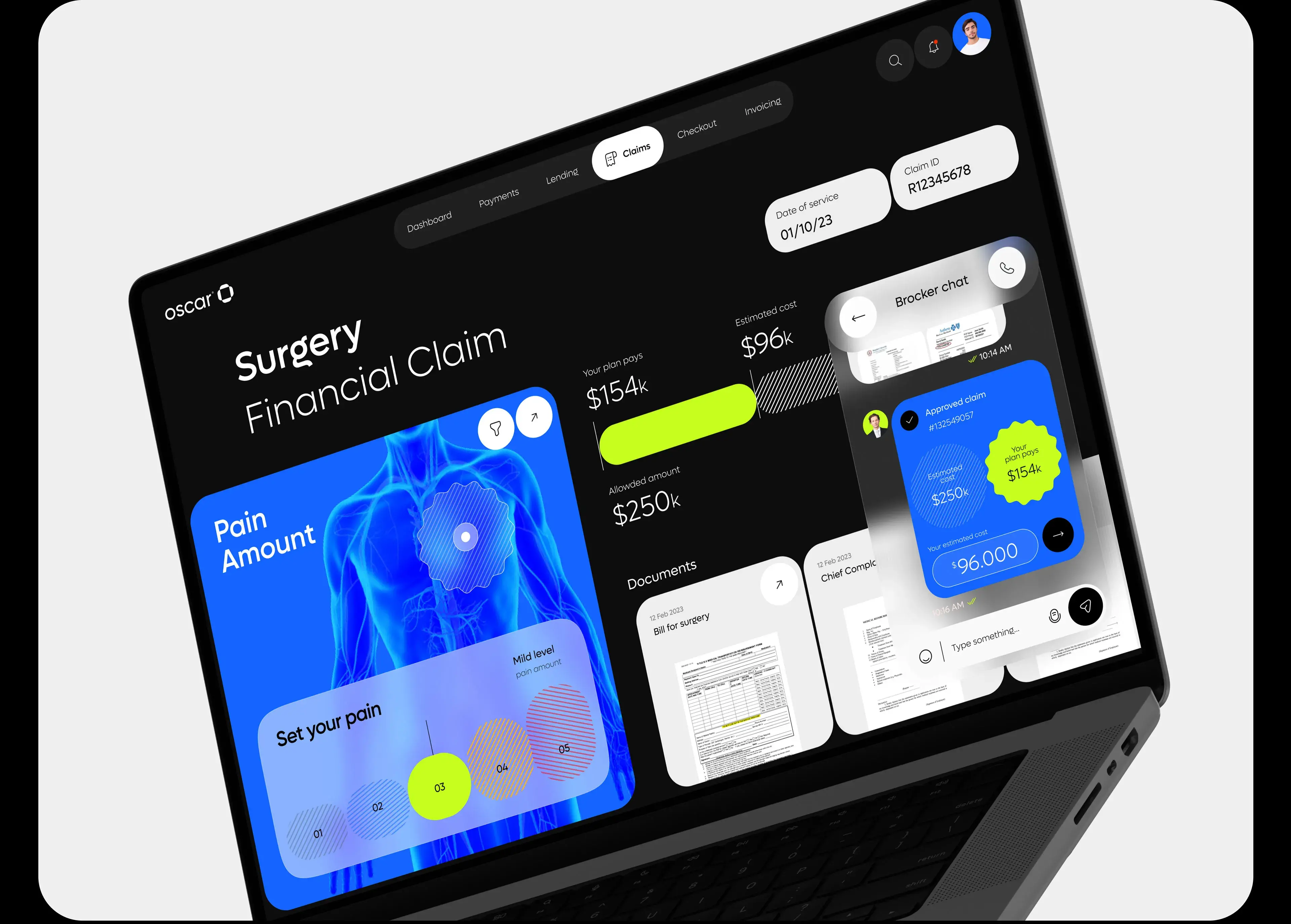 Screenshot of the Oscar Health mobile app interface on an iPhone. Screenshot of the Oscar Health mobile app interface on an iPhone.