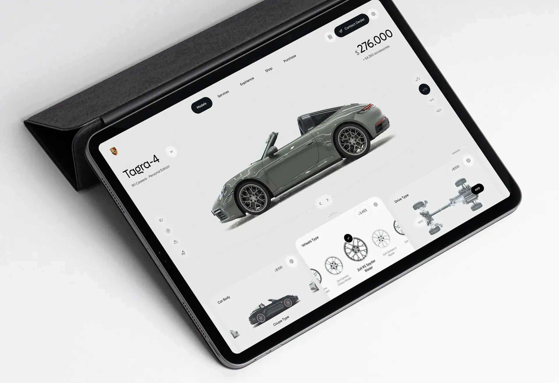 Screenshot of a silver Porsche 911 Targa 4 sports car within a web configurator. Screenshot of a silver Porsche 911 Targa 4 sports car within a web configurator.