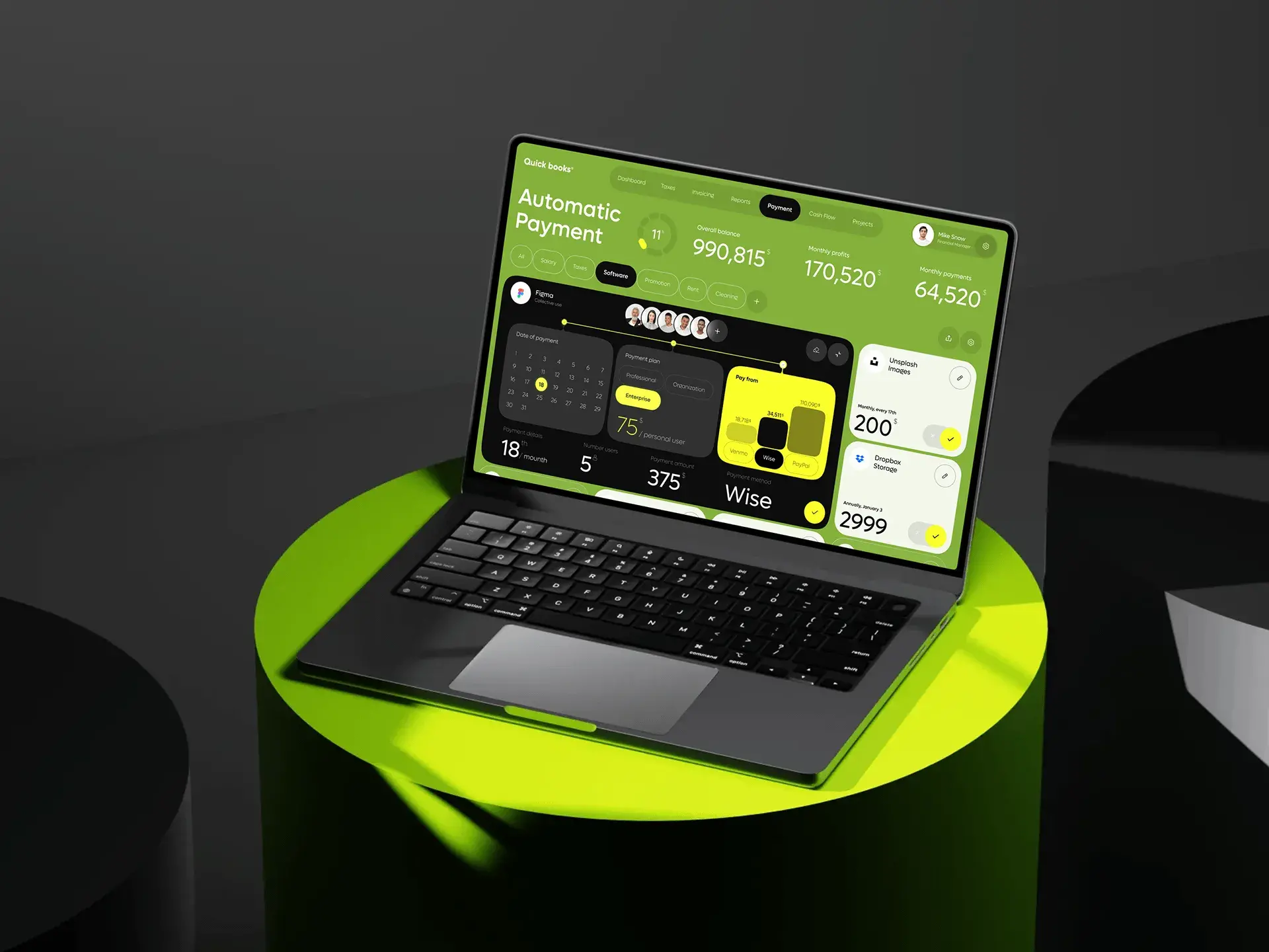 Laptop used for managing operations in manufacturing startups.