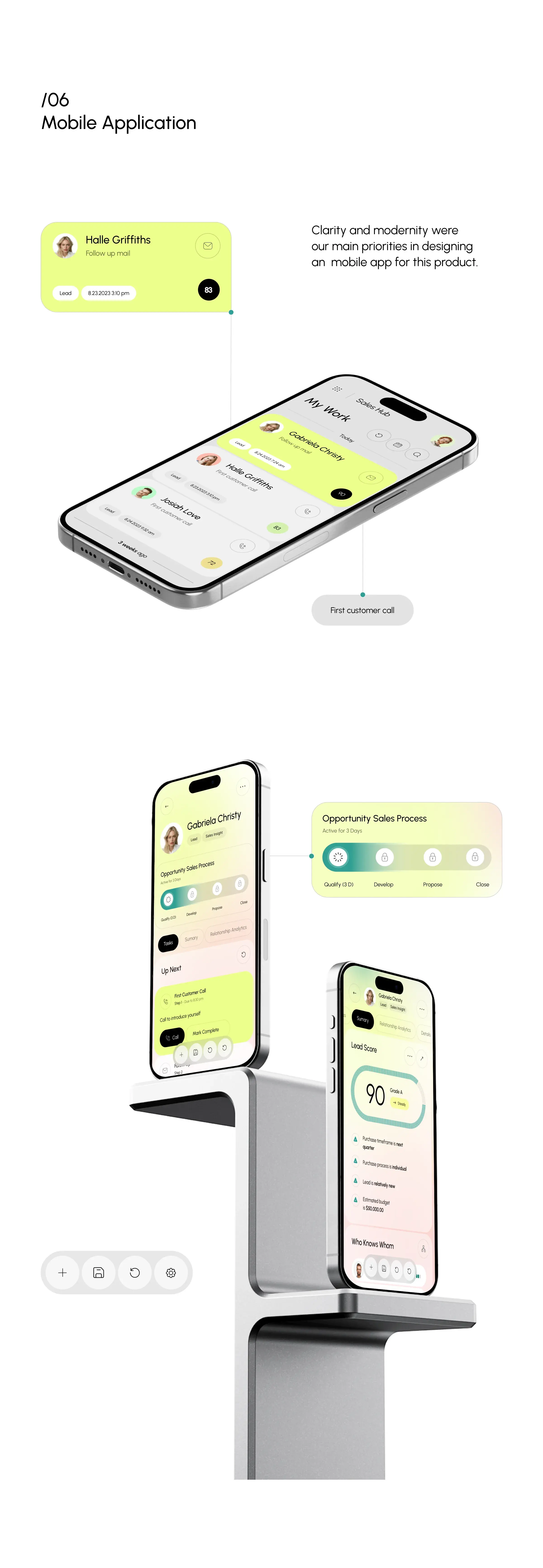 Diagram showing UI/UX design of mobile CRM app screens. Diagram showing UI/UX design of mobile CRM app screens.