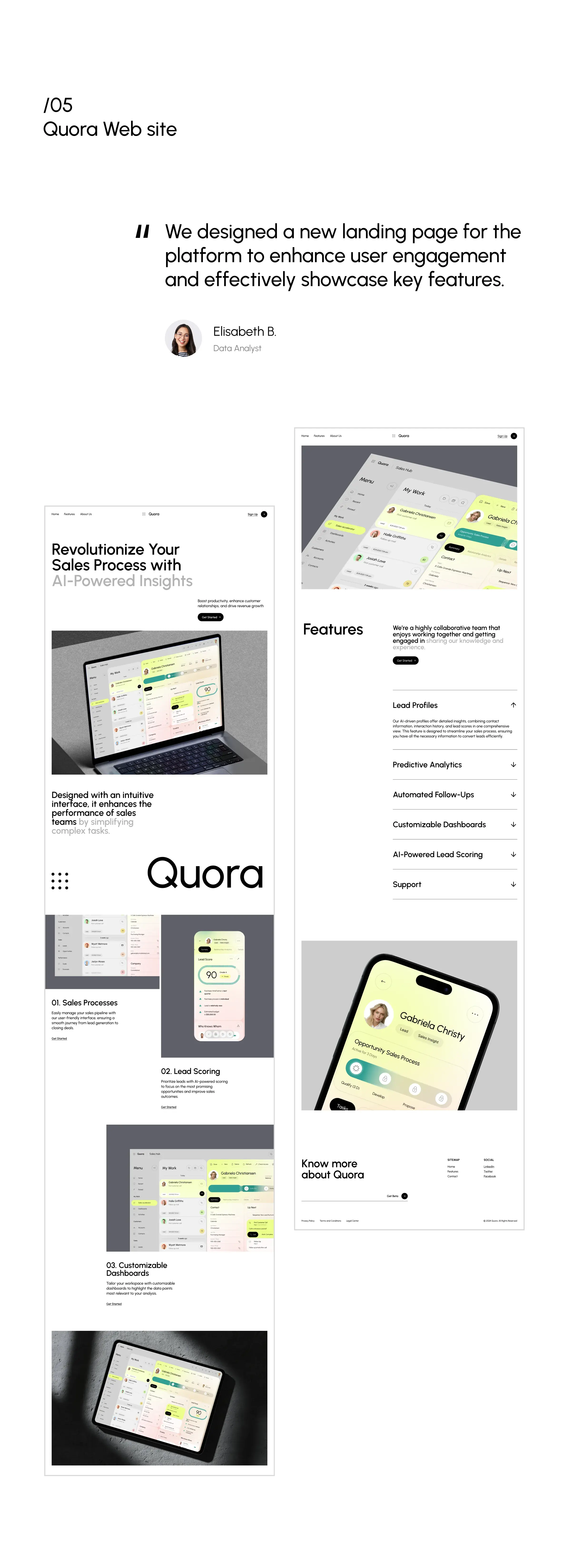 Screenshot of UI/UX design for a SaaS CRM web application on a laptop. Screenshot of UI/UX design for a SaaS CRM web application on a laptop.