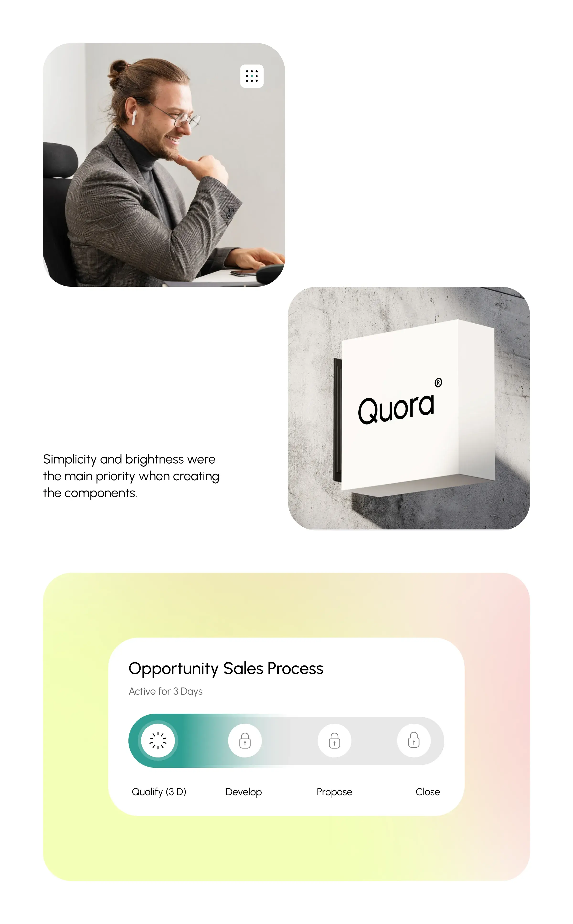 Screenshot of a CRM mobile app UI/UX design on a smartphone. Screenshot of a CRM mobile app UI/UX design on a smartphone.