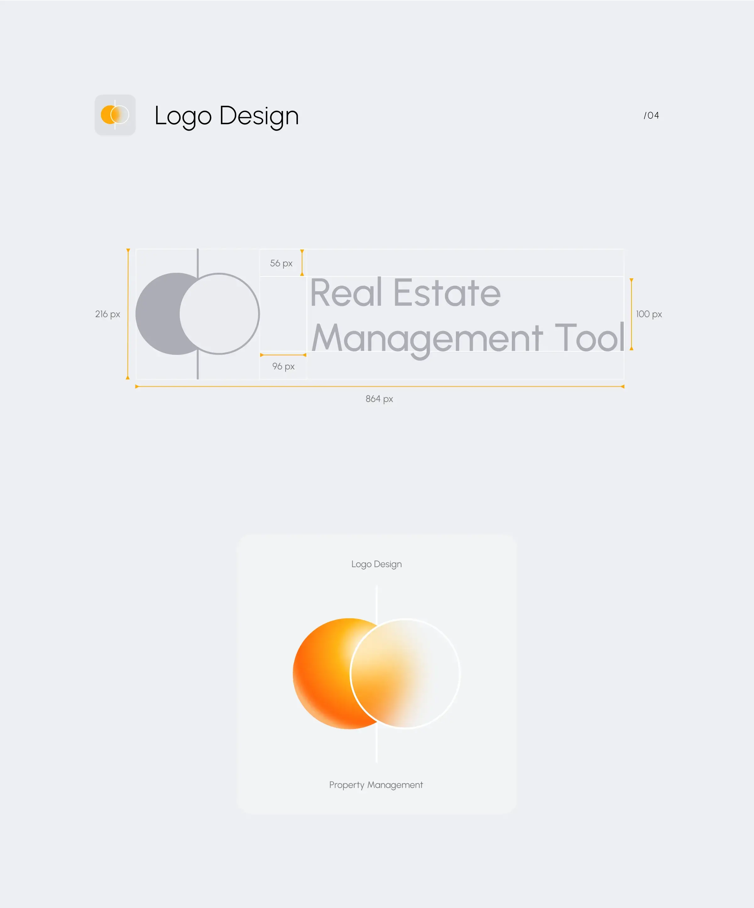 Screenshot showing UI design elements and measurements for the Real Estate Management Tool. Screenshot showing UI design elements and measurements for the Real Estate Management Tool.