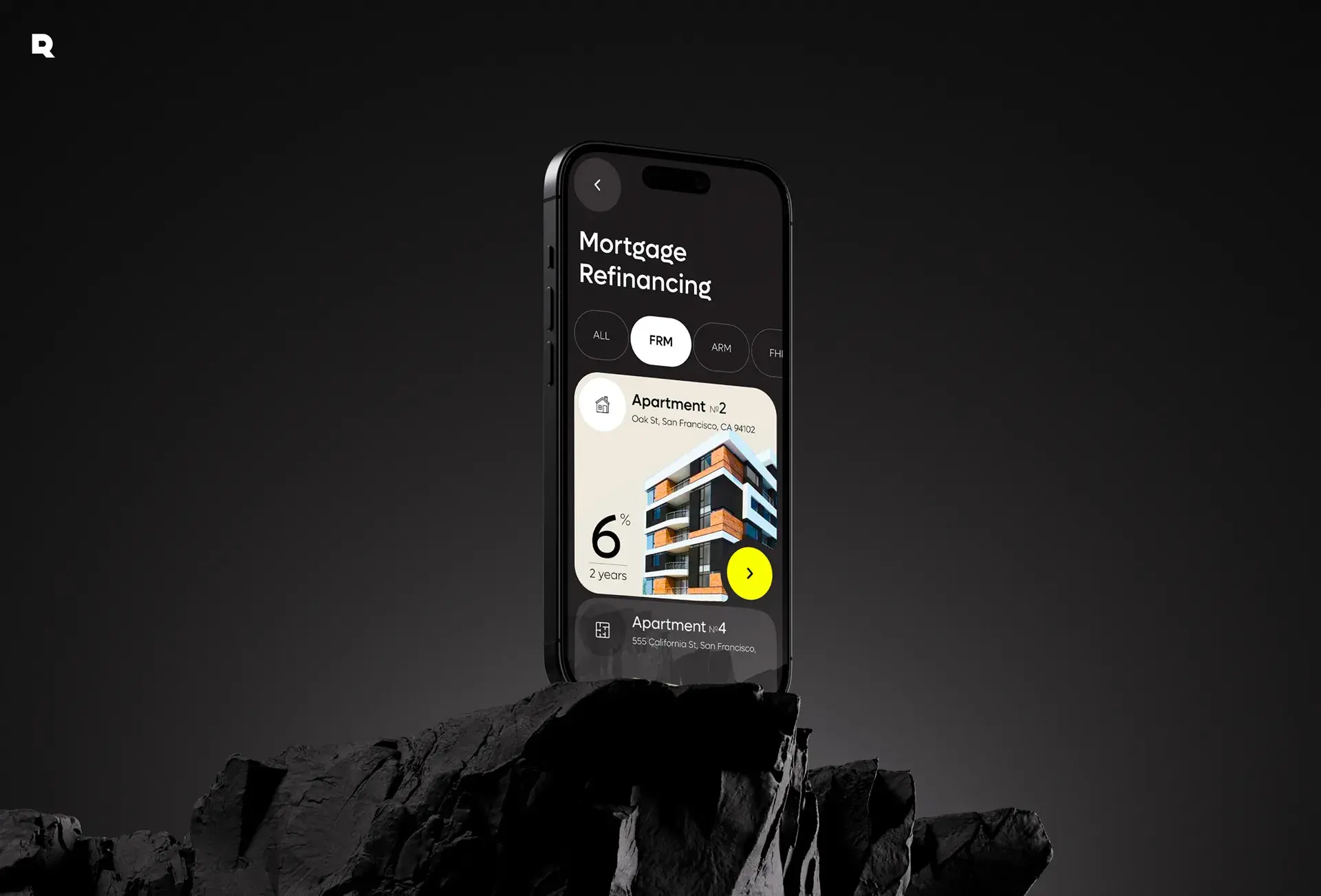 Screenshot of the Refimate finance app showing mortgage refinancing details on a mobile phone.
