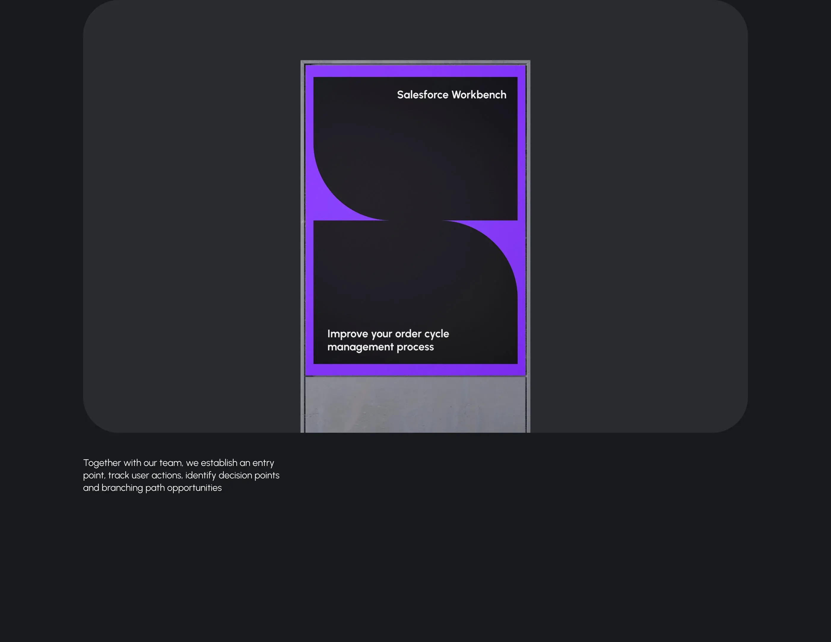 Screenshot of the purple-themed UI design for the Salesforce CRM AI scheduler. Screenshot of the purple-themed UI design for the Salesforce CRM AI scheduler.