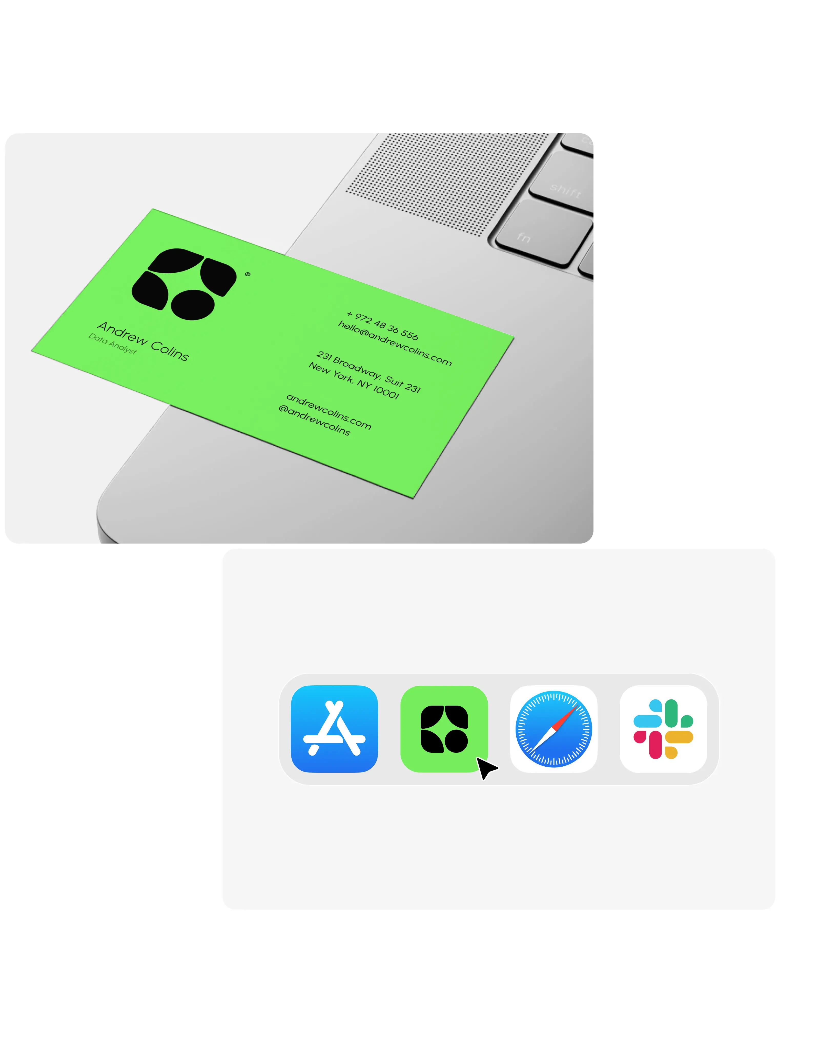 UI/UX design detail: a business card graphic for a data analyst contact profile. UI/UX design detail: a business card graphic for a data analyst contact profile.