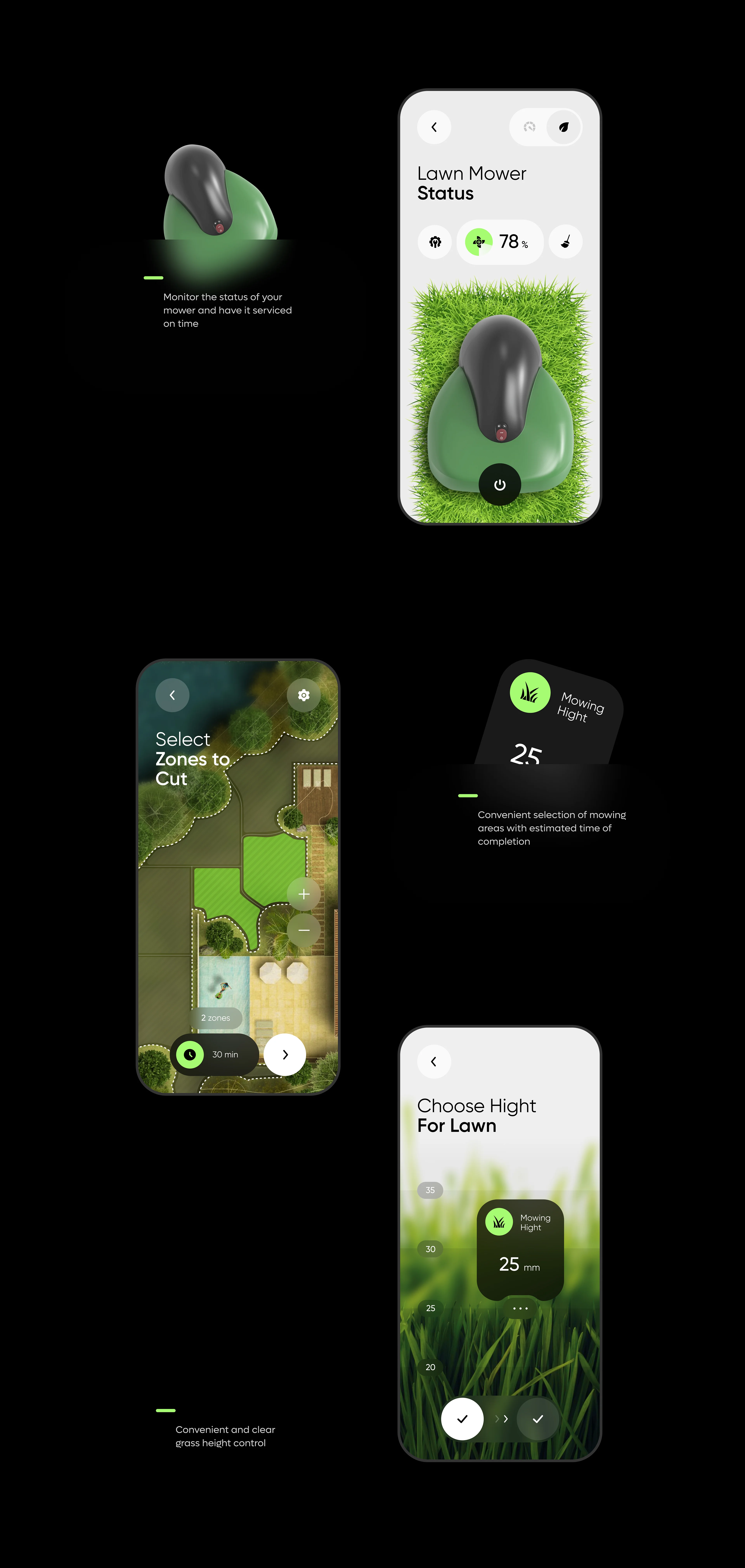 Screenshots of a smarthome app showing data on iPhones. Screenshots of a smarthome app showing data on iPhones.