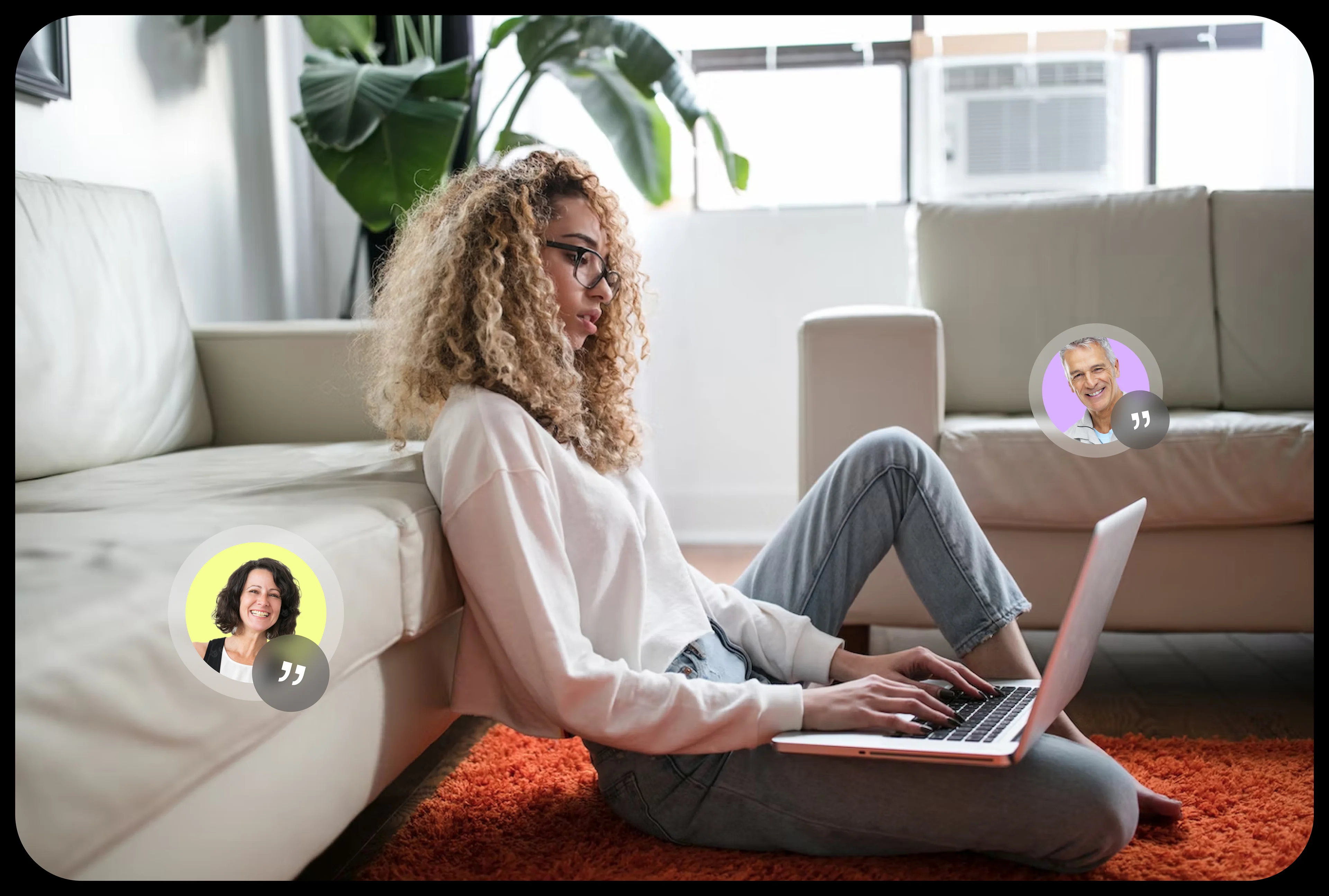 A young professional works from home with a laptop, illustrating a typical user scenario for smart home apps. A young professional works from home with a laptop, illustrating a typical user scenario for smart home apps.