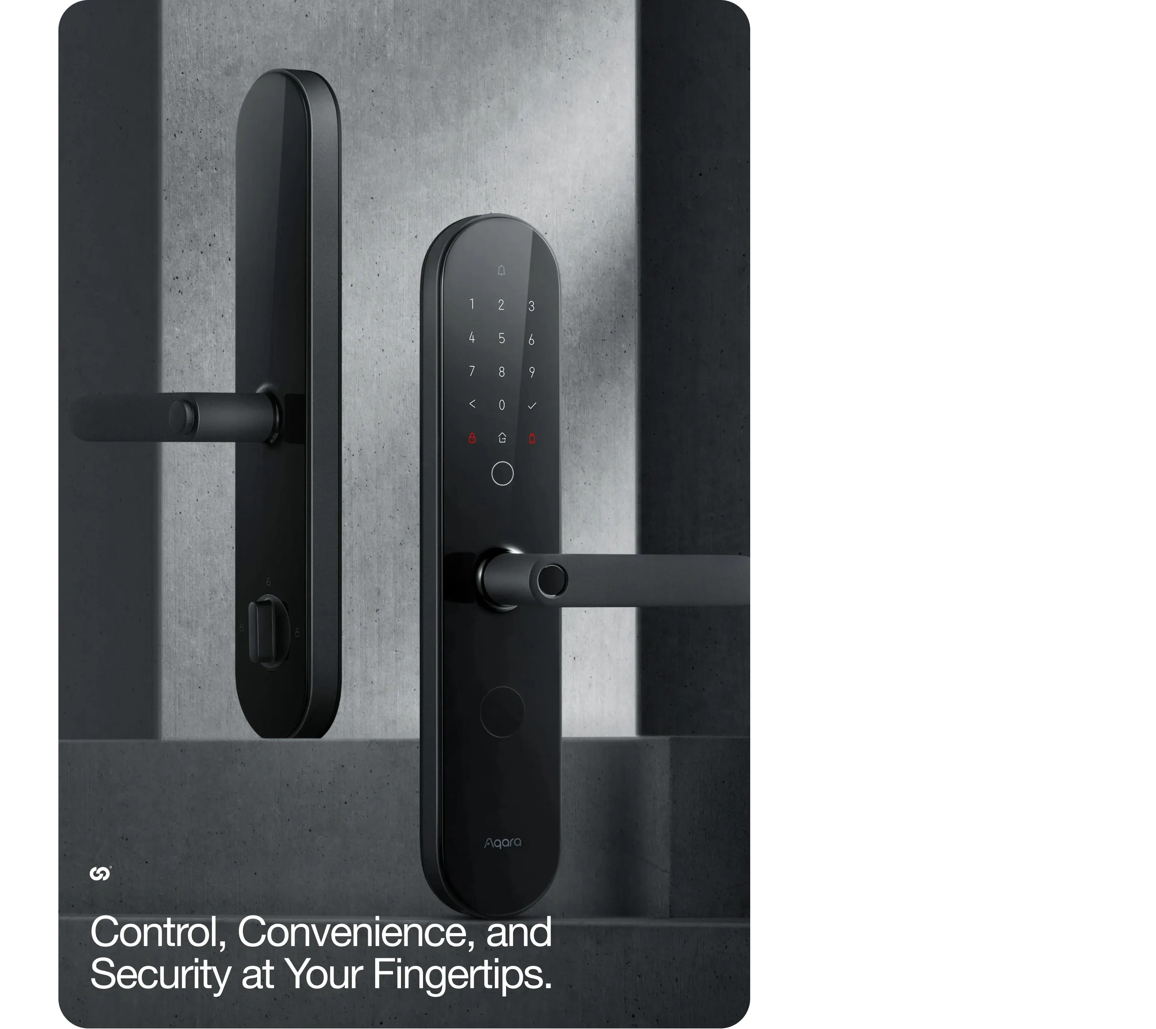 Screenshot of the Aqara smart lock mobile app interface, emphasizing control, convenience, and security. Screenshot of the Aqara smart lock mobile app interface, emphasizing control, convenience, and security.
