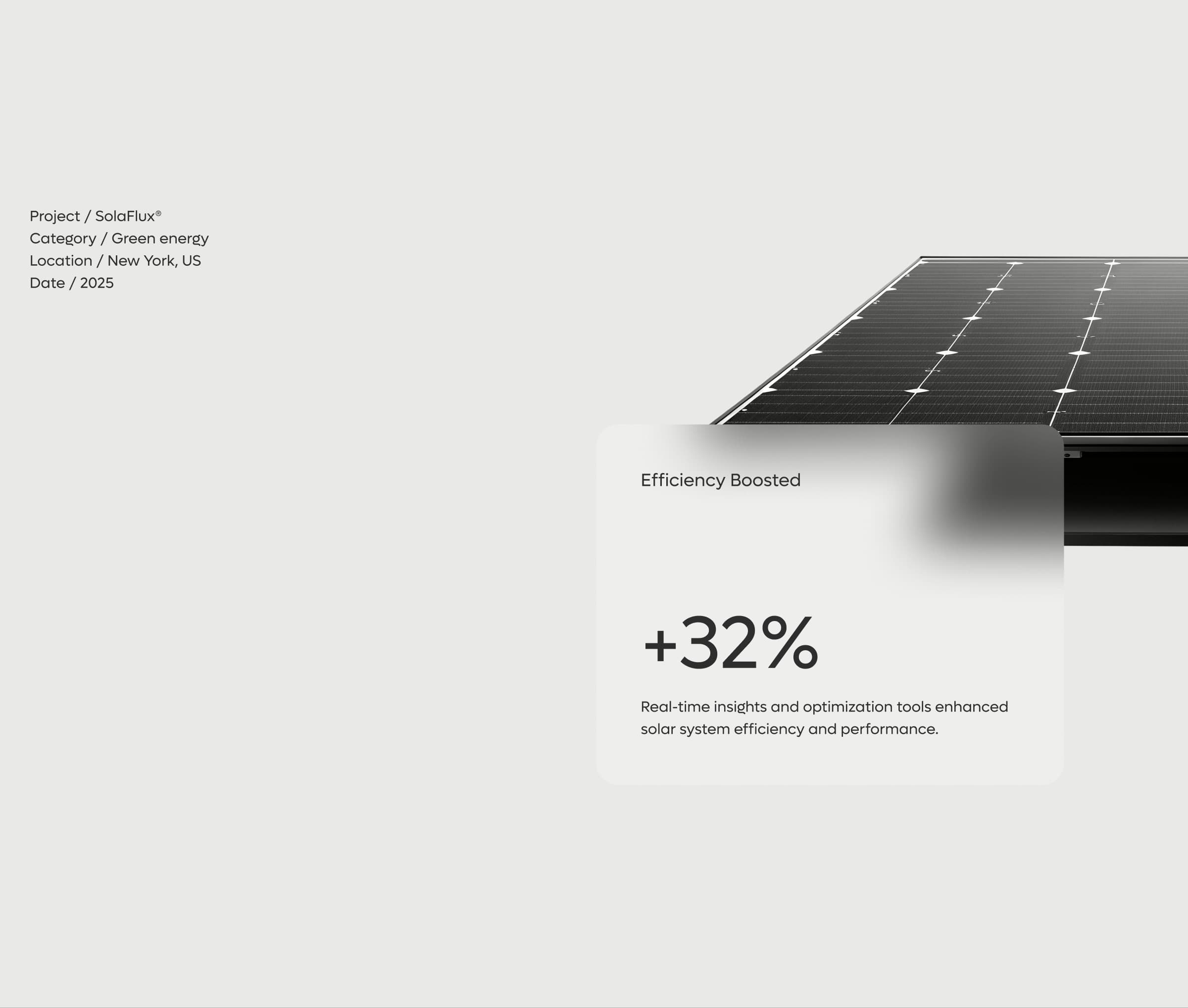 Screenshot of the Solaflux solar energy app interface, showing panels on a roof and system data. Screenshot of the Solaflux solar energy app interface, showing panels on a roof and system data.