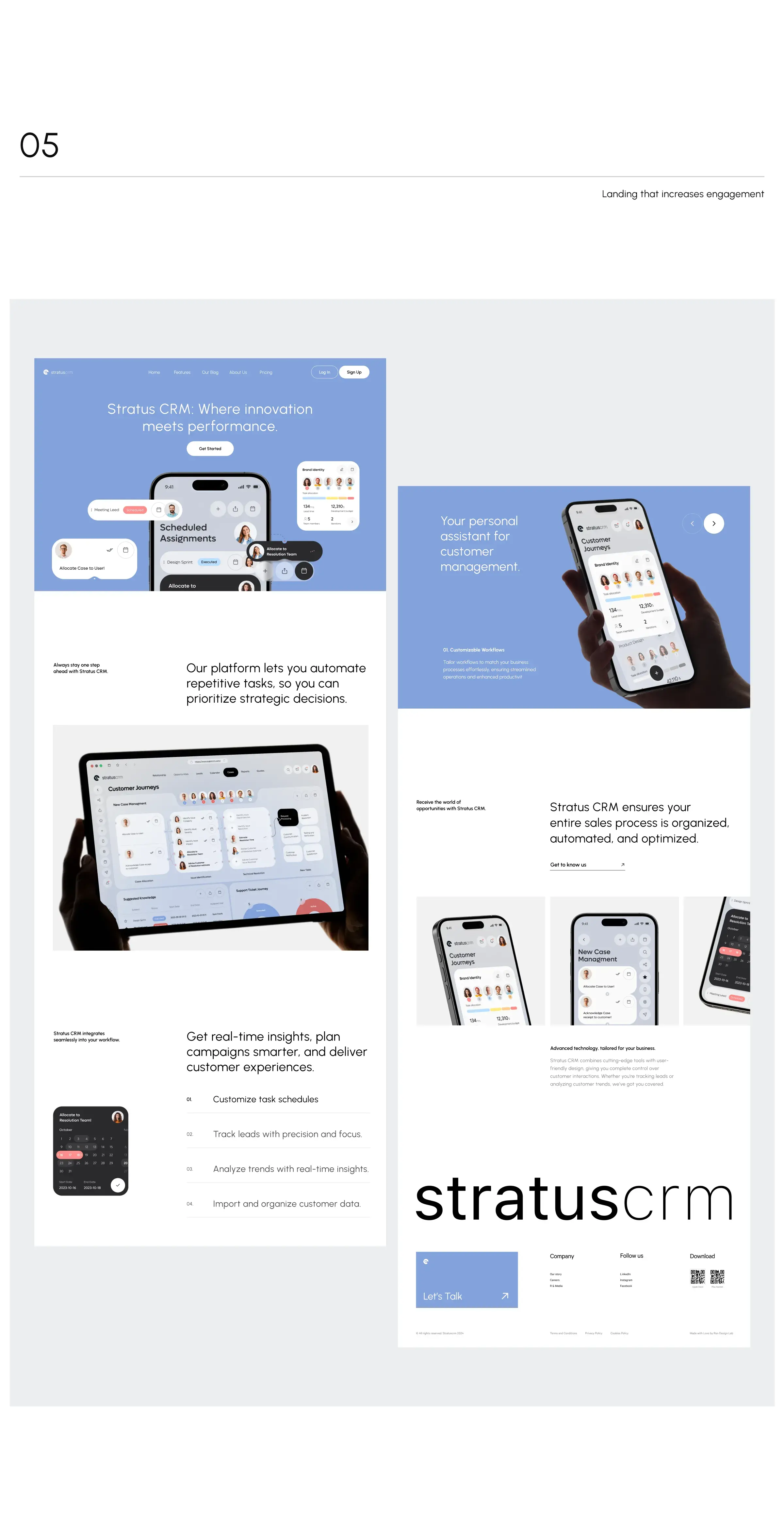 Screenshot of a mobile app user interface for CRM and management.