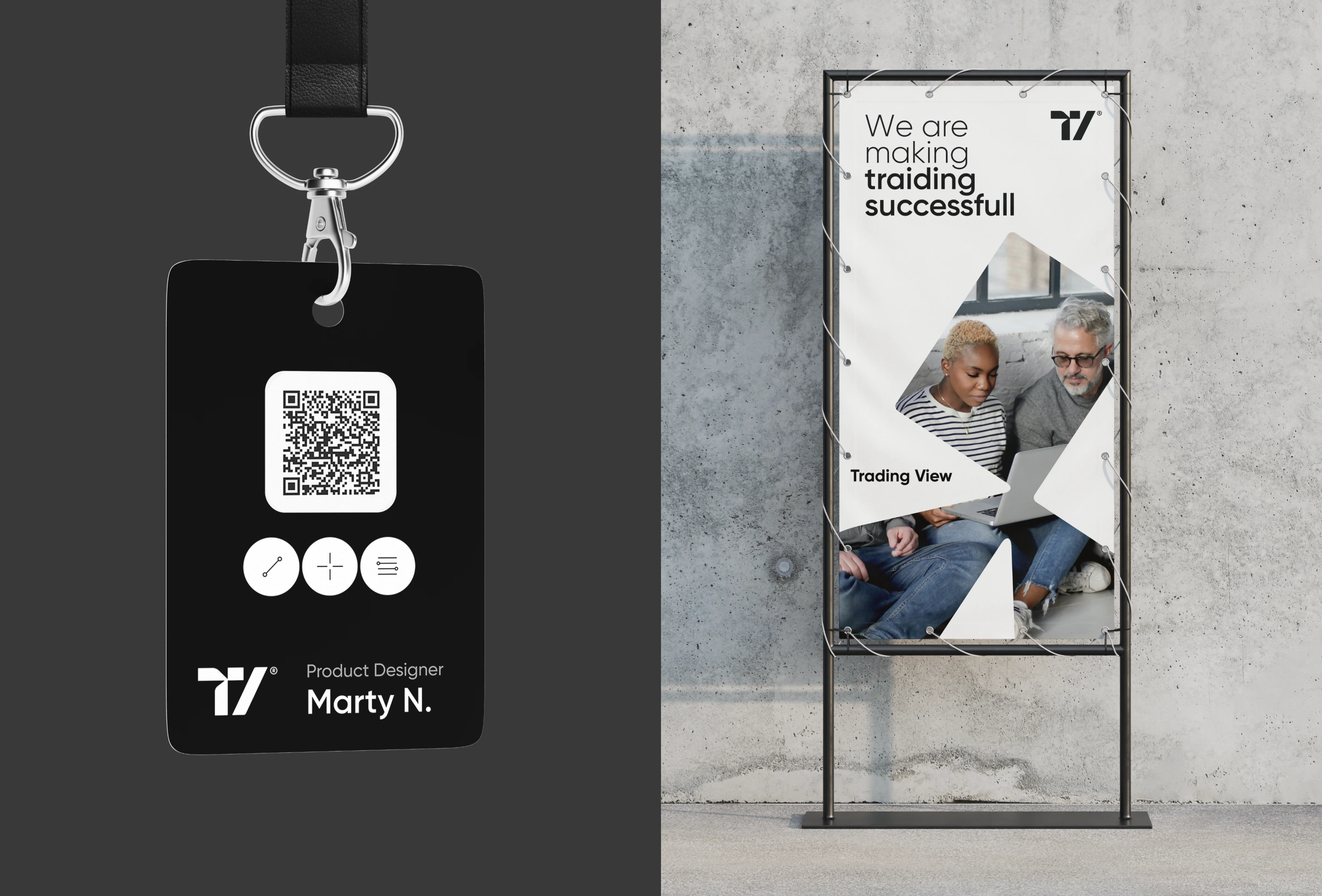 Promotional poster for Trading View featuring Product Designer Marty N. Promotional poster for Trading View featuring Product Designer Marty N.