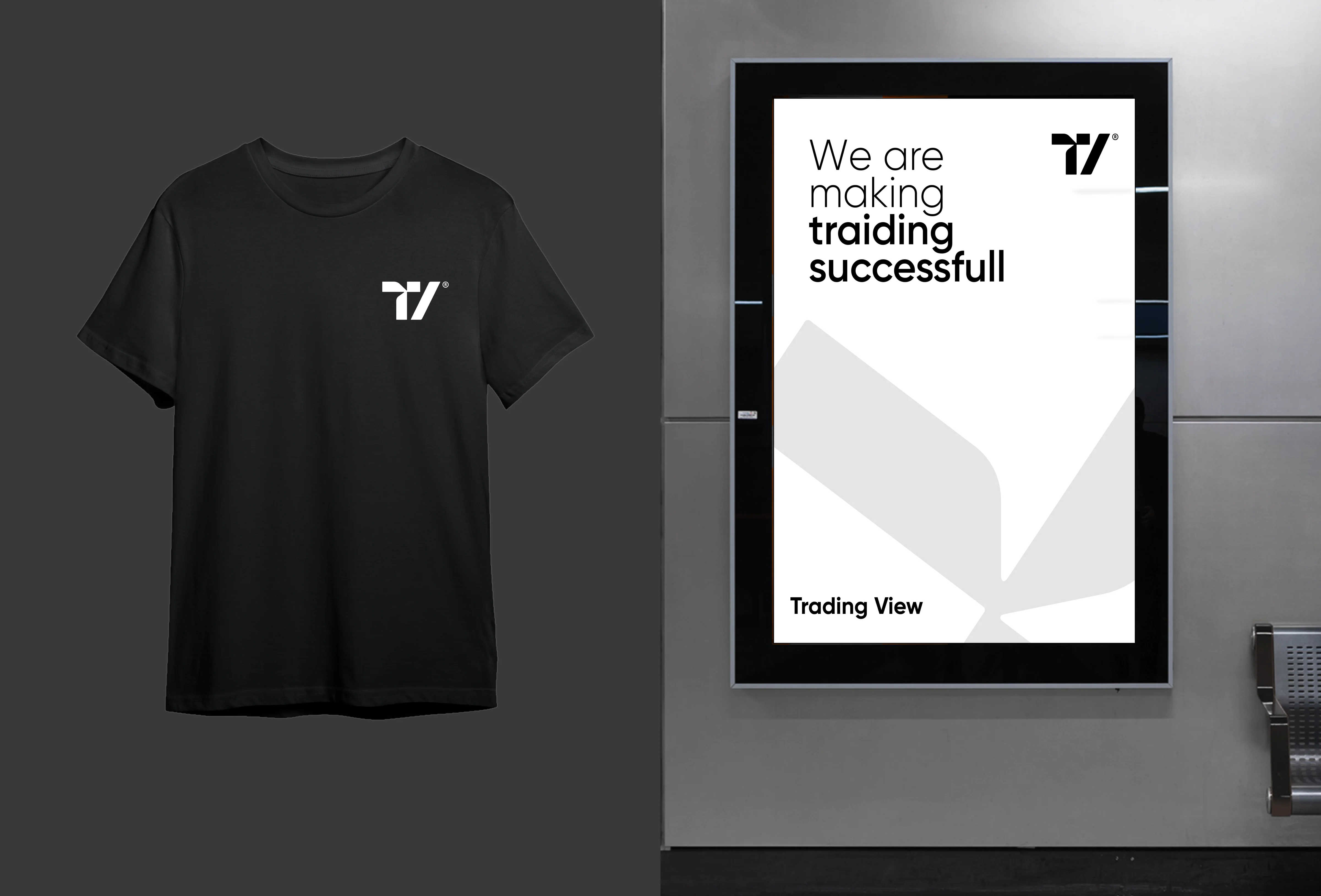 Graphic about the TradingView platform for traders, showing text "Trading View" and "We are making trading successful". Graphic about the TradingView platform for traders, showing text "Trading View" and "We are making trading successful".