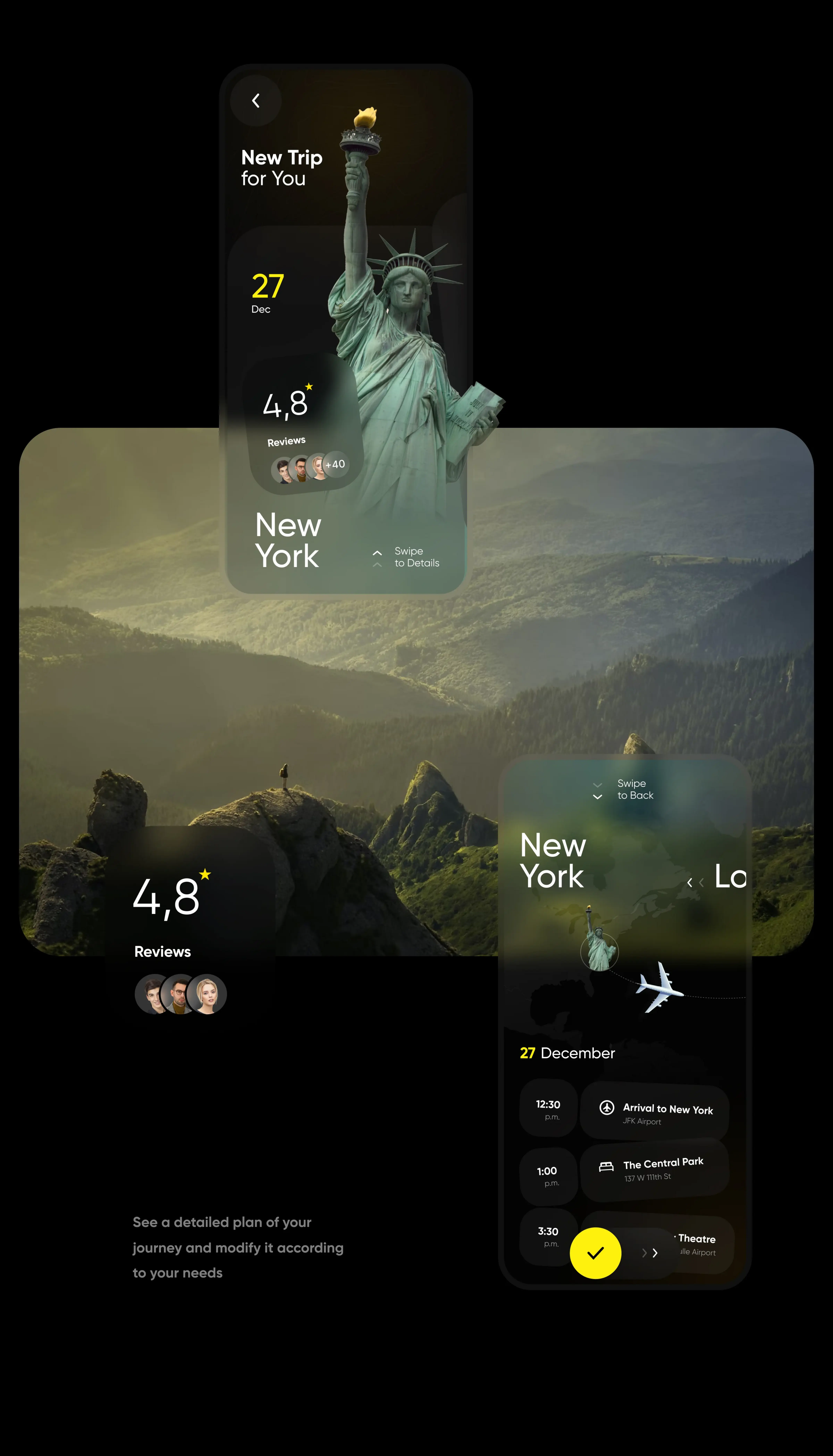 Screenshot of the startup's travel service mobile application interface. Screenshot of the startup's travel service mobile application interface.