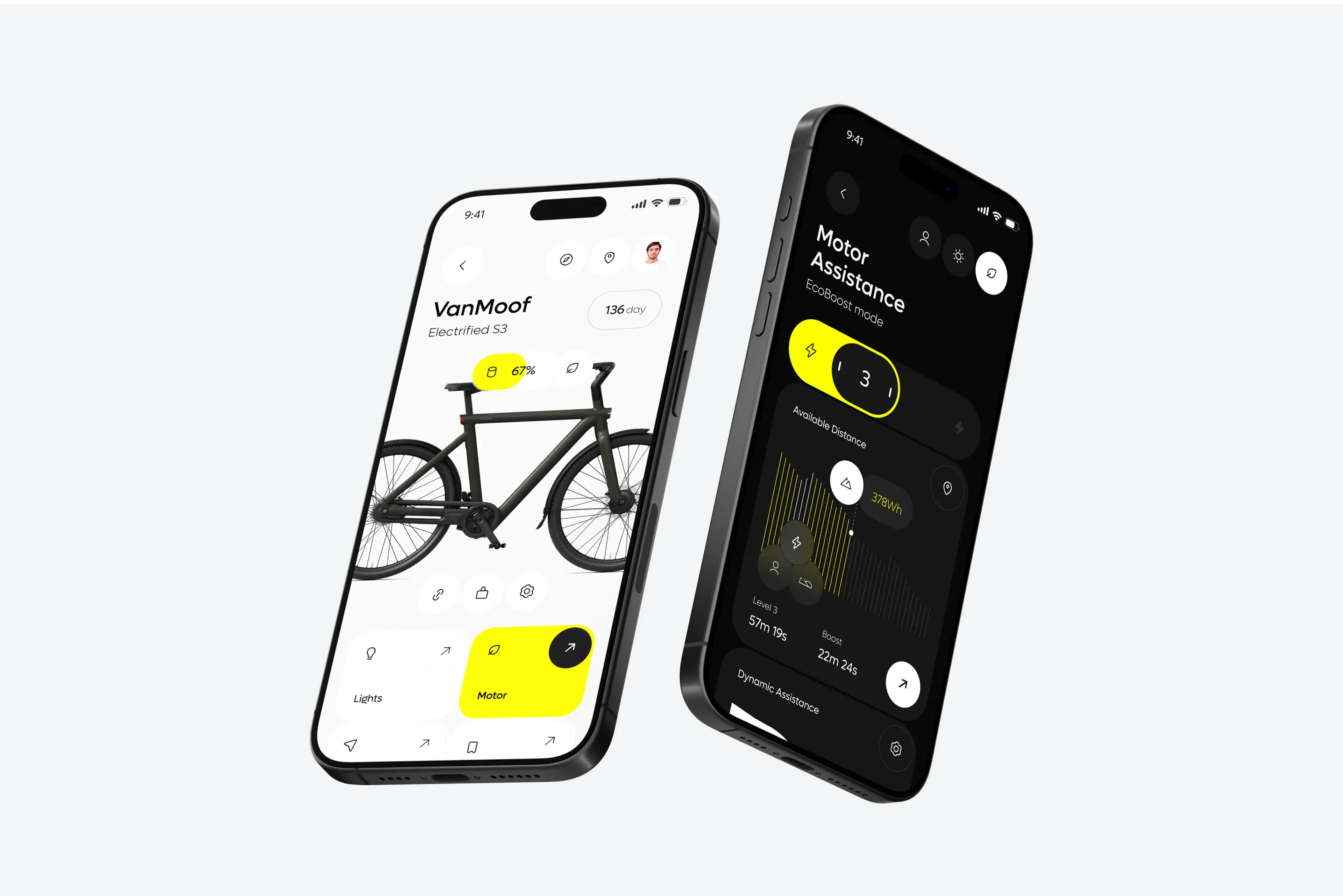 Screenshot of the VanMoof mobile app interface on an iPhone. Screenshot of the VanMoof mobile app interface on an iPhone.
