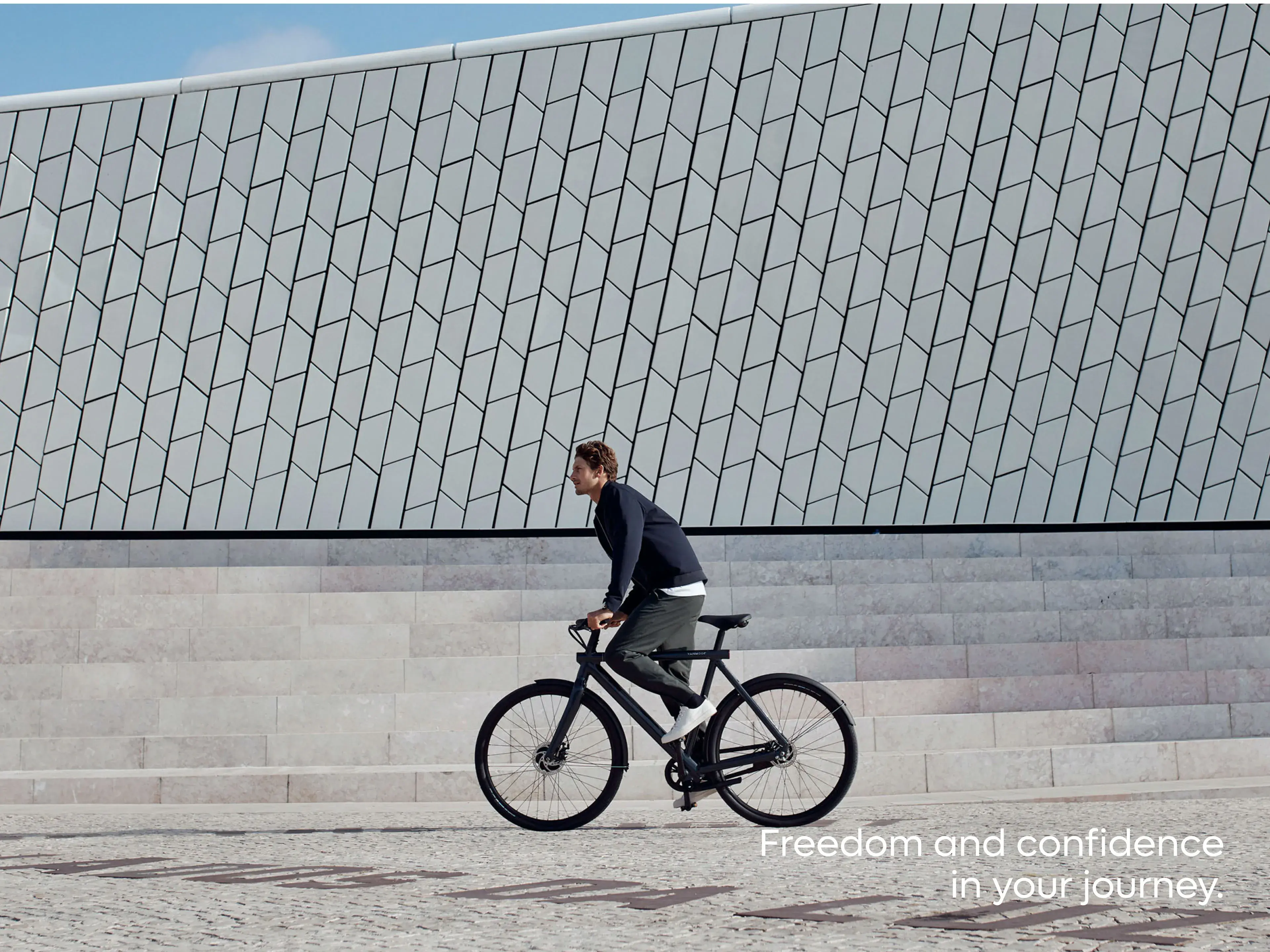 A VanMoof S2 electric bicycle, central to the brand and mobile app experience. A VanMoof S2 electric bicycle, central to the brand and mobile app experience.