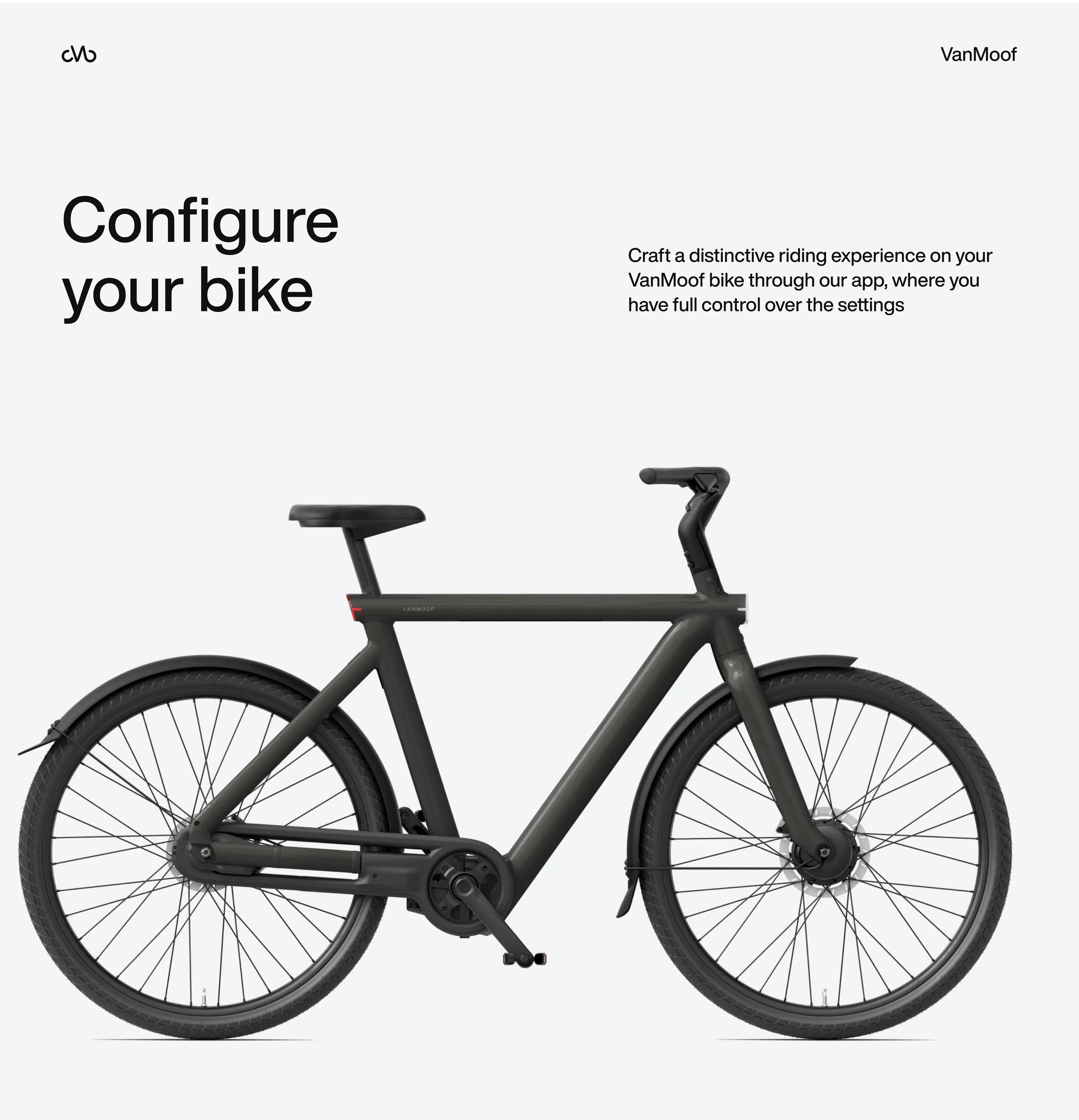 A VanMoof S5 e-bike, showcasing its design. A VanMoof S5 e-bike, showcasing its design.