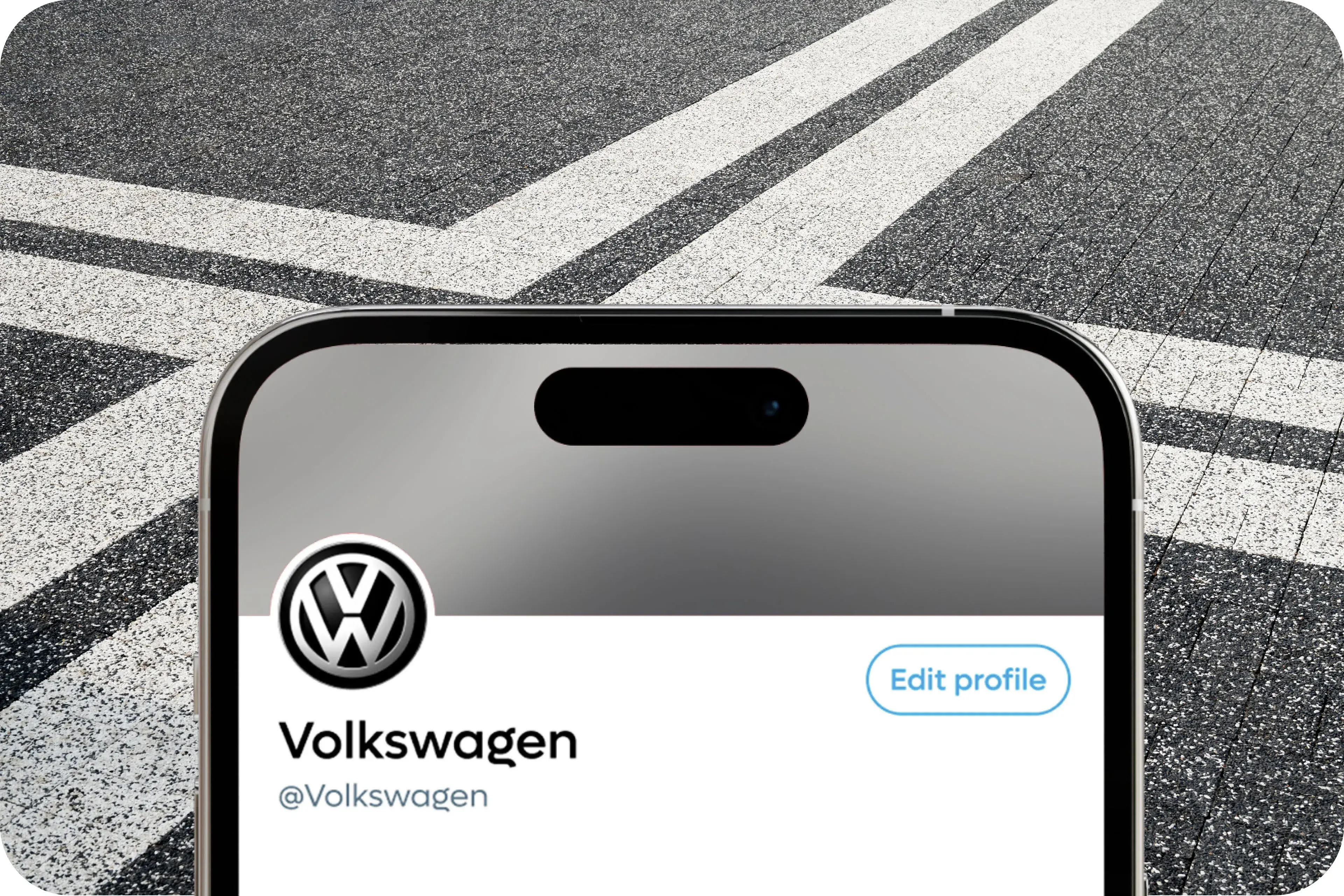 Screenshot showing the Volkswagen logo and @Volkswagen profile name. Screenshot showing the Volkswagen logo and @Volkswagen profile name.