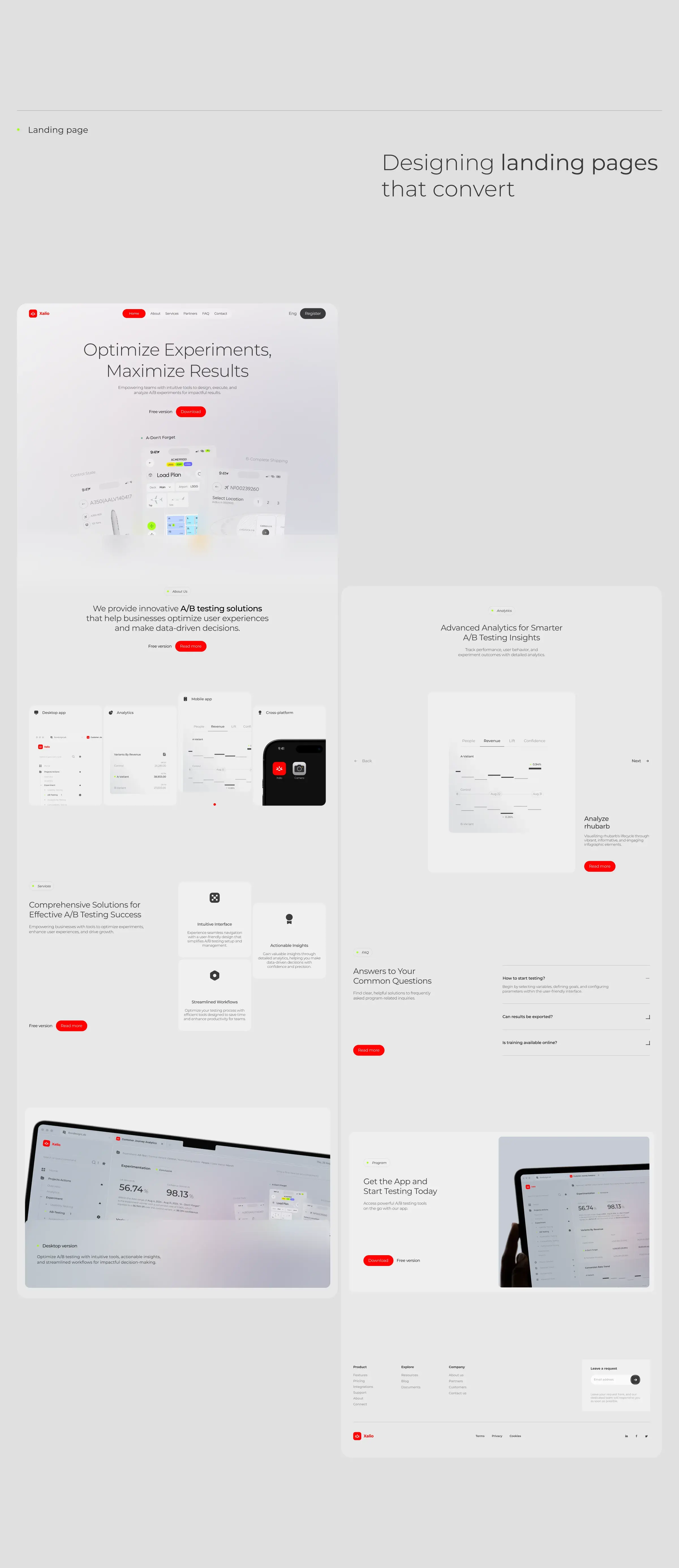 Screenshot of the Xalio SaaS A/B testing web platform interface. Screenshot of the Xalio SaaS A/B testing web platform interface.