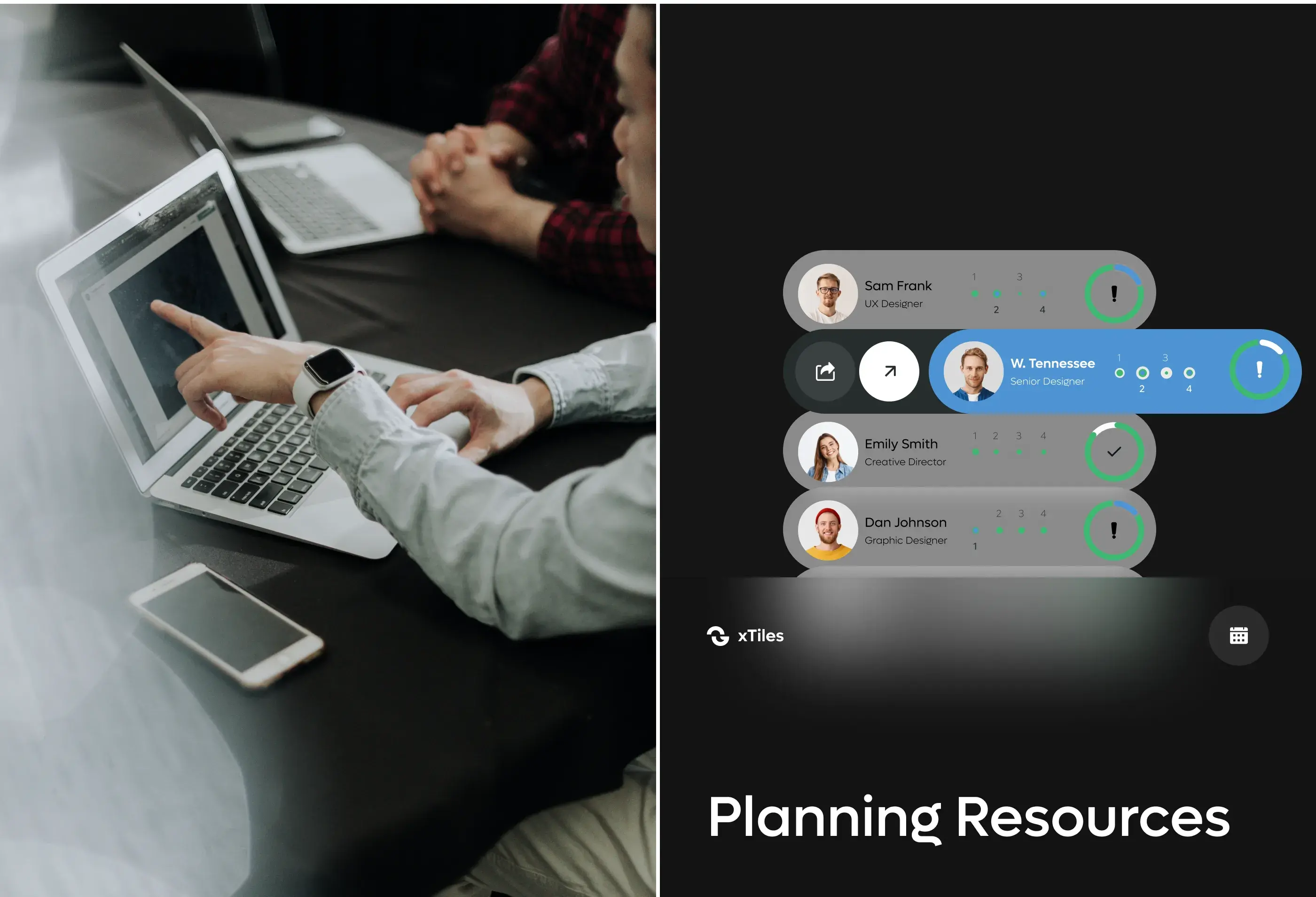 A person using xtiles CRM software on a laptop and mobile phone, showcasing project stakeholder management. A person using xtiles CRM software on a laptop and mobile phone, showcasing project stakeholder management.
