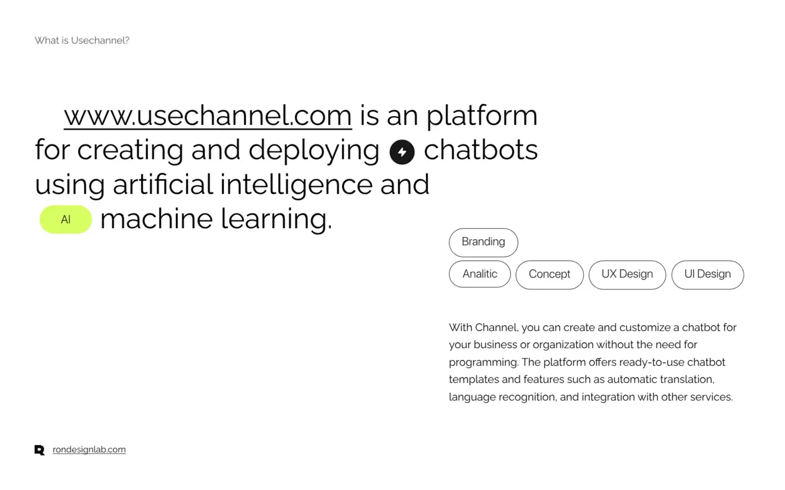 Usechannel - Online AI Chatbot Platform - Business